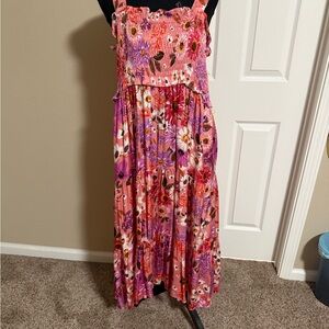 Rachel Parcell Pink and Purple Floral Maxi Dress